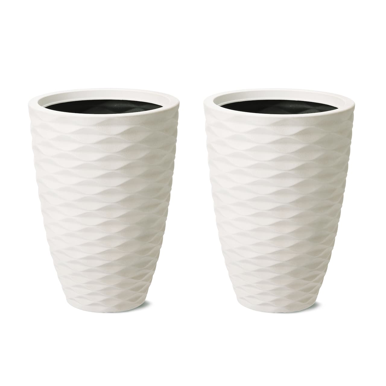 Glitzhome&#xAE; 19&#x22; Eco-Friendly Oversized Tall Round Diamond Planters, 2ct.